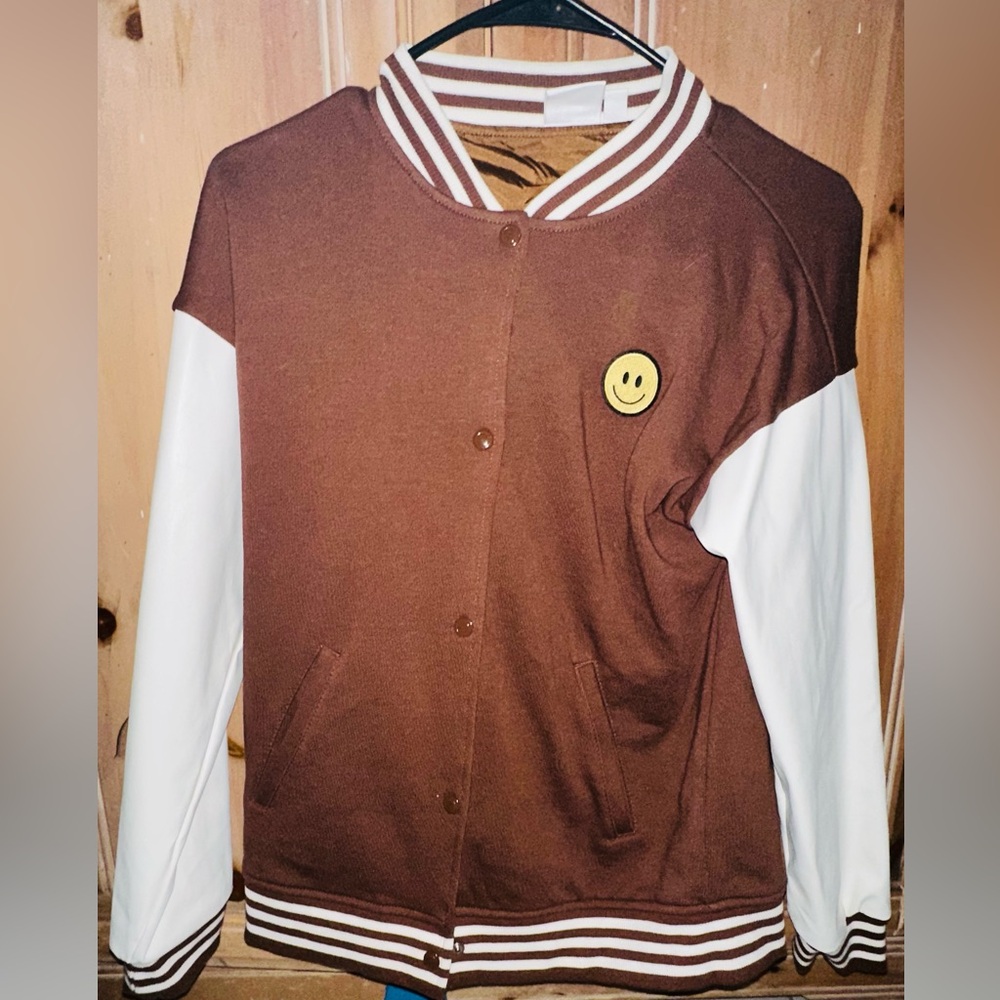 Epic Threads Brown and White Varsity Jacket